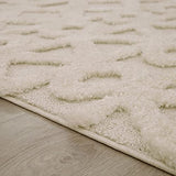 Paco Home Tapis Poils Longs Tapis De Salon Tapis Shaggy Aspect 3D Ethnique Boho Look Vintage Doux, Dimension:200x280 cm, Couleur:Crème