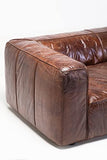 Kare Cubetto 3 Places XXL Grand Moderne 2/3 canapé-lit en Cuir 67 x 259 x 110 cm, Bois partiel, MDF, Marron foncé, 3- Sitzer