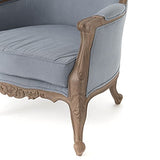 Amadeus - Fauteuil Cabriolet Baroque Gris Clair Bois d'acajou