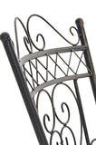 Chaise de Jardin en Fer Forgé Sheela - Design Romantique avec Dossier Accoudoirs et Repose-Pieds - Chaise de Terrasse en Fer avec de Belles, Couleur:Bronze