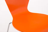 Chaise Empilable Calisto en Bois - Assise Ergonomique - Chaise de Salle d'Attente en Bois Chaise, Hauteur Assise 45 cm -Couleurs au Choix:, Couleur:Orange