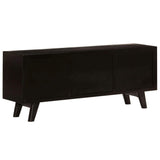 Festnight- Meuble TV en Bois Massif TV Cabinet Meuble de télévision avec 3 tiroir 120 x 30 x 50 cm Noir et Marron