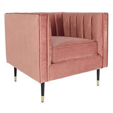 Paris Prix - Fauteuil Design en Velours Goya 76cm Rose