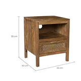 Rendez vous déco Table de Chevet en cannage Tiki