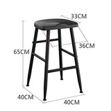 WWJ Tabourets de bar créatifs en plastique et fer avec cadre en métal pour cuisine, restaurant, café Taille : 65 cm (taille : 45 cm)