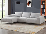 Vente-unique Canapé d'angle Gauche en Tissu et en Lin Gris Clair BRUNILDA