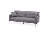Beliani Canapé Convertible en Tissu Gris LUCAN
