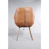 'Fauteuil design Coque "Chuck Honey Vintage Cuir Marron Clair