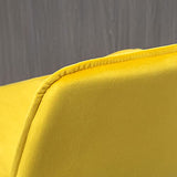HOMCOM Lot de 2 Tabouret de Bar Chaise de Bar Velours avec Repose-Pieds Hauteur 103 cm - Pieds métal doré - Jaune