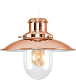 OMEE Et Métal Cuivre Poli Moderne en Verre du pêcheur Style Vintage Lanterne Easy Fit Plafond Lamp