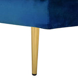 Beliani Chaise Longue Méridienne Côté Gauche en Velours Bleu Foncé pour Salon Glamour