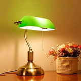 Lampe de Banquier - Verre Opaline - 38 CM - Chaînette