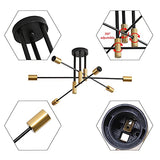 DAXGD Plafonnier Industriel, Lampe de plafond, Lustre industriel E27, 6-Luminaire suspension pour Chambre à coucher Salon (ampoule non incluse)
