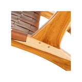 Tousmesmeubles Fauteuil Teck/Cuir tressé Cognac avec Coussin - Essaouira - L 66 x l 97 x H 90 - Neuf
