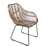 Casa Moro Fauteuil Madrid en rotin naturel tressé à la main | Chaise vintage en osier | Chaise en osier de qualité supérieure | Chaise rétro pour cuisine, jardin, terrasse, salle à manger | IDSN56