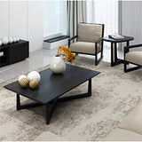 Y-Leah Table basse Noire en Bois Massif, Forme Simple et géométrique, Structure Solide, capacité de Charge élevée, Biens durables
