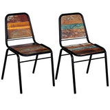 binzhoueushopping Lot de 2 chaises de Salle à Manger en Bois Massif recyclé 44 x 59 x 89 cm