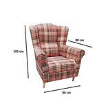E-MEUBLES Fauteuil pour Le Salon la Chambre à Coucher Pieds en Bois Tissu au Touche agreable SILABELLA (Bleu Marine)