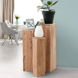 WOMO-DESIGN Tables Gigognes Set 3 Colonnes Décoratives Bois Massif Acacia 65/75/85cm -Support de Fleurs Table Basse Table d'Appoint pour Décoration de Maison -Colonnes Piédestaux Mobilier Salon