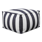 DESHOME - Pouf repose-pieds d'extérieur et intérieur tissu hydrofuge, déhoussable avec rembourrage 80 x 80 x 50 cm : Pouf pour canapé de séjour chambre à coucher, Pouf rayé
