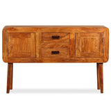 vidaXL Buffet avec Finition en Bois de Sesham Armoire Latérale Meuble de Rangement avec 2 Placards et 2 Tiroirs Intérieur 120x30x75 cm Bois Massif