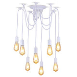 Blanc 8 Lumières Lustre Rétro Lustre Lustre Lustre Lustre Industriel Loft Encastré Montage Plafond Luminaire...