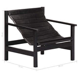 Tidyard Fauteuil de Relaxation | Fauteuil de Salon Vintage en Cuir Véritable Noir