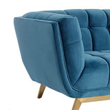 ixia.es Canapé en Velours Bleu avec Pied doré