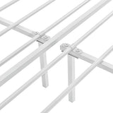 Cadre de Lit en Métal Solide Sommier à Lattes Robuste Lit Double Acier Laqué 160 x 200 cm Blanc Mat