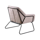 Zons KATEL Fauteuil en Velours ET MÉTAL Noir + Coussin, Beige, 72x79xH81 cm