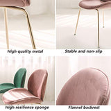 Chaise de Salle à Manger en Velours, Tabouret de Coiffeuse Nordique avec Assise et Dossier rembourrés, chaises de Loisirs avec Pieds en métal doré, chaises de Bureau, Rose