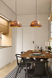 bamyum Suspension Luminaire en Metal de 30 cm, Plafonnier Vintage Peinte à la Main, Lustre Salon, Cuisine, Chambre, Salle à Manger, Couloir, Lampe Ronde E27, Suspension Luminaire, Éclairage Ton Cuivré
