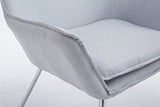 CLP Fauteuil Lounge Design Caracas Tissu I Chaise Confortable Assise et Dossier rembourrés Accoudoir I Fauteuil de Salon Piètement en Métal Gris