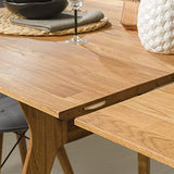 Nordic Story Table de salle à manger extensible 170 – 210 cm en bois massif chêne, idéale pour cuisine, salon, meubles de style scandinave nordique Couleur chêne naturel