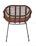 Chaise longue Animal-design - En rotin - Robuste - Avec accoudoir - Pour balcon, terrasse