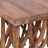 Festnight Table Basse en rondin Table de café de Style Naturel 40x40x40 cm Bois Solide