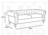 Deco In Paris Canapé Chesterfield 3 Places en Velours Bleu Winston