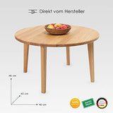 Table basse Casa ronde en bois véritable - Fabriquée à la main en chêne allemand - Design universel - Clair - S