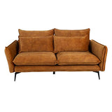 Tousmesmeubles Canapé 2 Places Tissu Ocre - Nagoya - L 188 x l 100 x H 84 - Neuf