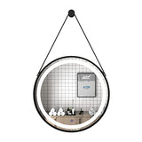 Miroir Suspendu Mural éclairé à LED, Miroirs De Salle De Bains Ronds avec Contrôle Tactile Léger, Miroir De Maquillage en Métal Noir pour Vanité, Salon, Chambre à Coucher(Size:60CM)