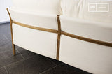 pib Canapé Vintage Ariston Blanc - Bois Massif, Grand Confort d'assise, Matériaux Nobles, Finition Vernie | L'élégance d'un canapé scandinave au Design Vintage - Blanc Creme (L167 x H83 x P91 cm)