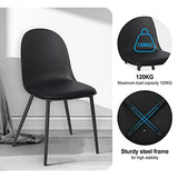 WOLTU Chaises de Salle à Manger, Lot de 2, Chaise Rembourrée, Chaise de Cusine Scandinave, Chaise en Similicuir, Pieds en Métal, Noir BH360sz-2