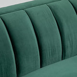 HOMCOM Canapé 3 Places Style Art Déco piètement Acier doré revêtement Velours Vert Sapin