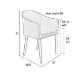 MATHI DESIGN Cosy - Chaise de Repas en Velours Orange