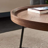 Table Basse Rustique, Tables De Chevet De Canapé, Tables De Chevet avec Pied Croisé pour Mobilier De Salon À La Maison, Brun Noyer (Triangle, Rond, Rectangle)