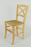 t m c s Tommychairs - Set 2 chaises Cross pour Cuisine, Bar et Salle à Manger, Robuste Structure en Bois de hêtre peindré en Couleur Naturelle et Assise en Paille