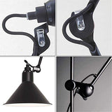 Applique murale industrielle rétro noire à long bras de levage réglable avec bras oscillant, grande lampe murale, finitions peintes en métal avec ligne et interrupteur pour la maison, bar, restaurants