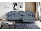 Canapé d'angle Convertible en Tissu Bleu Marine Lazare de PASCAL MORABITO - Angle Droit