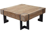 Table Basse de Salon HWC-A15, Table d'appoint, jardinière, Bois Massif de Sapin Rustique - 70x70cm