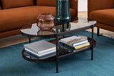 AC Design Furniture Bertha Table Basse, Verre, Gris, H: 42 x B: 95 x T: 50 cm